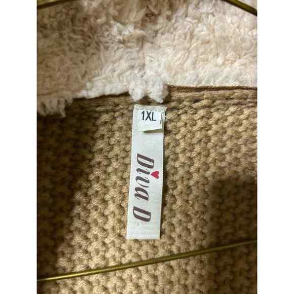 Diva D Shawl Sweater Camel Color Women’s Size 1XL - Picture 14 of 16